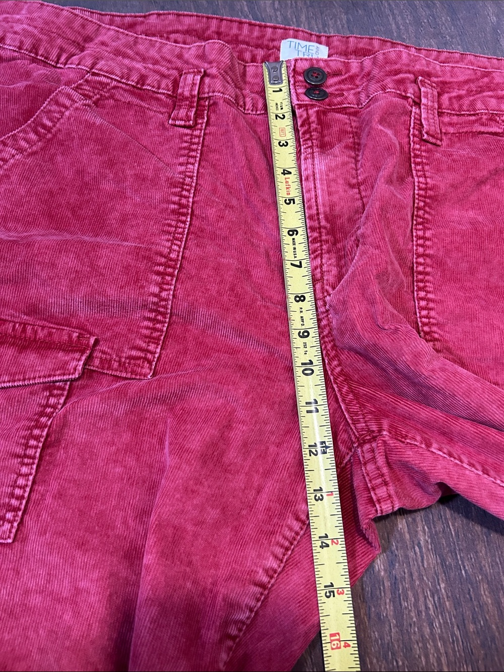 Time And Tru Women's Size 20 Red Corduroy Pants NWT - Picture 10 of 11